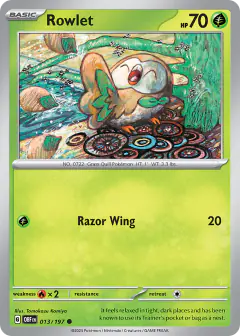 Rowlet Common card from Obsidian Flames