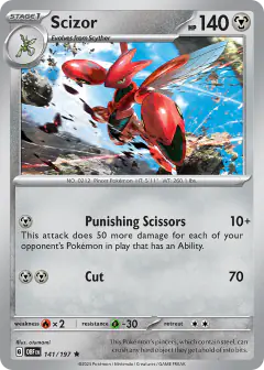 Scizor Rare card from Obsidian Flames