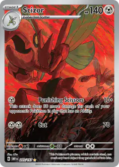 Scizor Illustration Rare card from Obsidian Flames