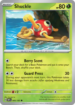 Shuckle Common card from Obsidian Flames