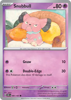 Snubbull Common card from Obsidian Flames