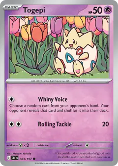 Togepi Common card from Obsidian Flames