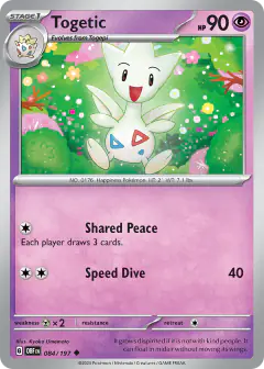 Togetic Uncommon card from Obsidian Flames