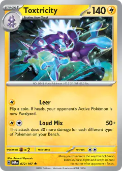 Toxtricity Rare card from Obsidian Flames