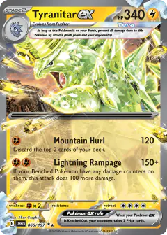 Tyranitar ex Double Rare card from Obsidian Flames