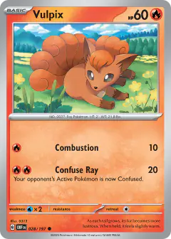 Vulpix Common card from Obsidian Flames