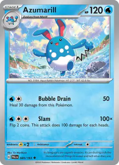 Azumarill Uncommon card from Paldea Evolved