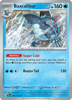 Baxcalibur Rare card from Paldea Evolved