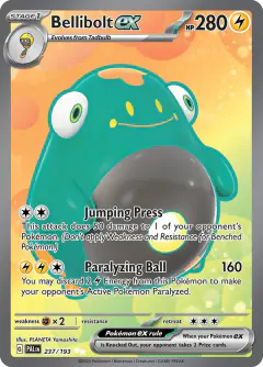 Bellibolt ex Ultra Rare card from Paldea Evolved