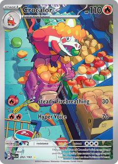 Crocalor Illustration Rare card from Paldea Evolved