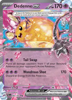 Dedenne ex Double Rare card from Paldea Evolved