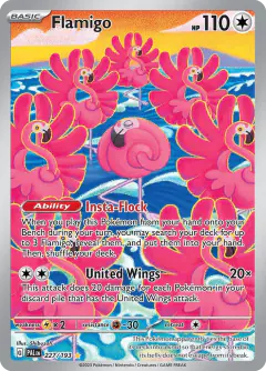 Flamigo Illustration Rare card from Paldea Evolved