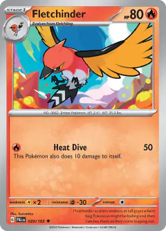 Fletchinder Uncommon card from Paldea Evolved