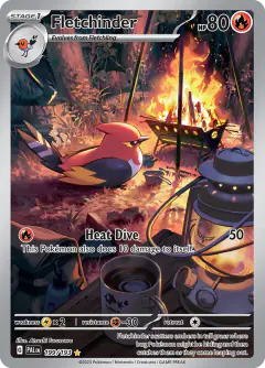 Fletchinder Illustration Rare card from Paldea Evolved