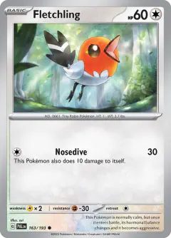Fletchling Common card from Paldea Evolved