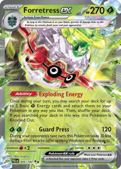 Forretress ex Double Rare card from Paldea Evolved