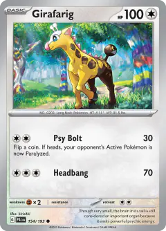 Girafarig Common card from Paldea Evolved