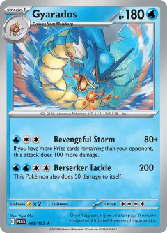Gyarados Rare card from Paldea Evolved
