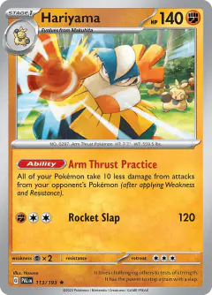 Hariyama Rare card from Paldea Evolved