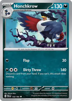 Honchkrow Uncommon card from Paldea Evolved