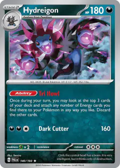 Hydreigon Rare card from Paldea Evolved