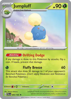 Jumpluff Rare card from Paldea Evolved