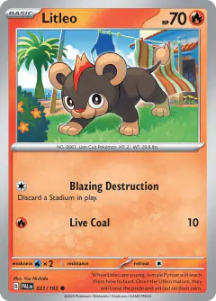 Litleo Common card from Paldea Evolved