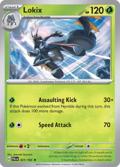 Lokix Rare card from Paldea Evolved
