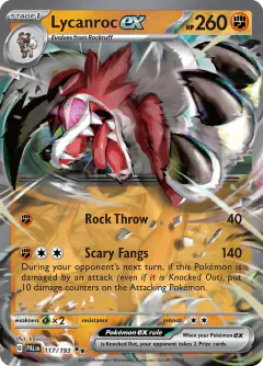 Lycanroc ex Double Rare card from Paldea Evolved
