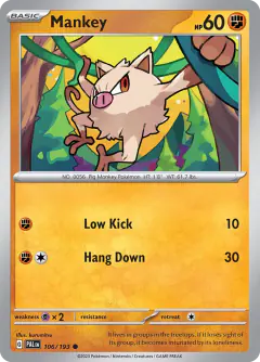 Mankey Common card from Paldea Evolved