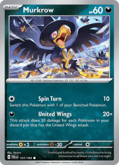 Murkrow Common card from Paldea Evolved