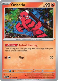 Oricorio Rare card from Paldea Evolved