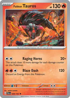 Paldean Tauros Uncommon card from Paldea Evolved