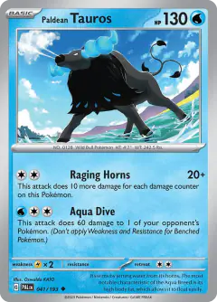 Paldean Tauros Uncommon card from Paldea Evolved