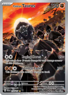 Paldean Tauros Illustration Rare card from Paldea Evolved