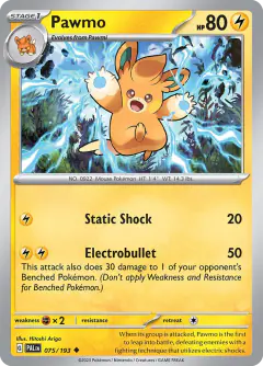 Pawmo Uncommon card from Paldea Evolved