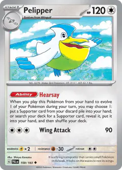 Pelipper Uncommon card from Paldea Evolved
