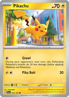 Pikachu Common card from Paldea Evolved