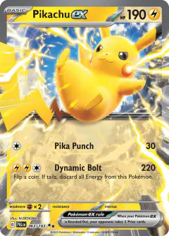 Pikachu ex Double Rare card from Paldea Evolved