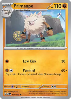 Primeape Uncommon card from Paldea Evolved