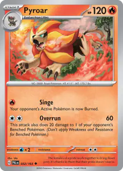 Pyroar Uncommon card from Paldea Evolved