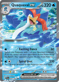 Quaquaval ex Double Rare card from Paldea Evolved