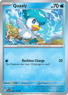 Quaxly Common card from Paldea Evolved