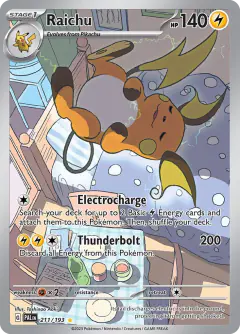 Raichu Illustration Rare card from Paldea Evolved