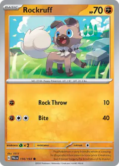 Rockruff Common card from Paldea Evolved
