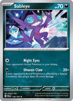 Sableye Rare card from Paldea Evolved