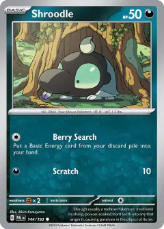 Shroodle Common card from Paldea Evolved