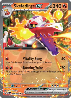 Skeledirge ex Double Rare card from Paldea Evolved