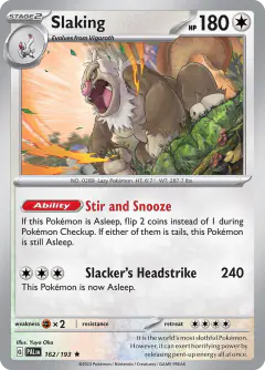 Slaking Rare card from Paldea Evolved