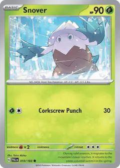 Snover Common card from Paldea Evolved